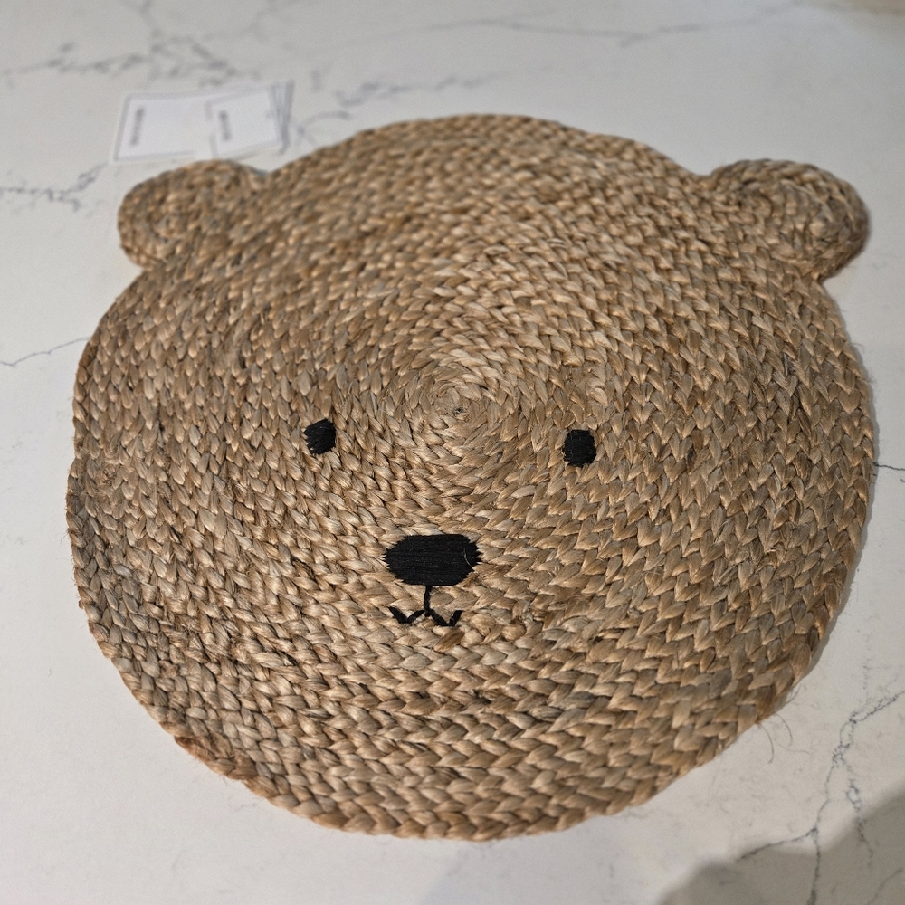 H&M Woven Bear Face Kids Placemat X2 Plain X2